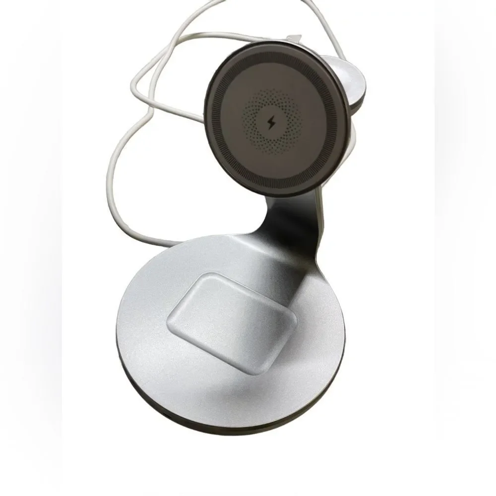 3-in-1 Wireless Charging Station - Silver For iPhone, AirPods & Apple Watch
